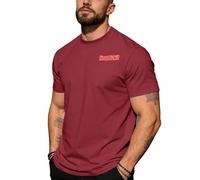 MGTERN Camiseta Hombre Nu-Metal & Rap Metal Enthusiast, Camiseta Running Ligera y Transpirable, Ideal para Gimnasio, Entrenamiento y Diario, Deportiva(Red,L)