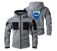 MGTERN Chaqueta Cortavientos Hombre Off-Road Moto Enthusiast, Jacket de abrigo delgada para hombres en otoño e invierno, Capucha Impermeable Acampada Marcha, exterior(Grey,M)