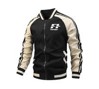 MGTERN Chaqueta Hombre Diseño Clásico Open-Wheel Racing Enthusiast, Jacket de Trabajo de Transpirables, Ropa Deportiva Hombre para Otoño y Primavera, estilo(Black,4XL)