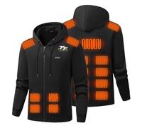 MGTERN Chaqueta térmica Is.le of M.a.n T.T, Jacket térmica U.SB lavable en invierno, para la pesca y el esquí, coat(XL)