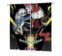MGTERN para Under.ta-le Anime Cortinas, Patrón de Impresión 3D Cortina Opacas Térmica Aislante, Blackout Curtains con Fruncido, para Niña Niño, Salon(A6,180 * 280CM)