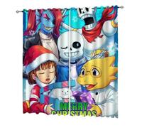 MGTERN para Under.ta-le Anime Cortinas, Patrón de Impresión 3D Cortina Opacas Térmica Aislante, Blackout Curtains con Fruncido, para Niña Niño, Salon(A2,140 * 160CM)