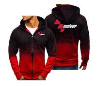 MGTERN Sudadera capucha hombre Mo-to.G.P, Mis.to algodón suave, Ideal para senderismo, camping y viajes, refinados(Red,3XL)