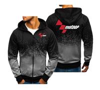 MGTERN Sudadera capucha hombre Mo-to.G.P, Mis.to algodón suave, Ideal para senderismo, camping y viajes, refinados(Black,XXL)