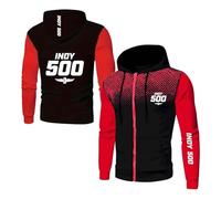 MGTERN Sudadera con capucha y cremallera hombre Para In.di.an.ap.ol.is 500, No se deforma al lavar, Adatto per autunno, inverno e giornate fresche, refinados(Red,XXL)