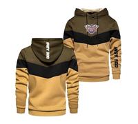 MGTERN Sudadera Cremallera Hombre para In.di.an.Ap.OL.is 500, No se deforma al Lavar, Comodo per casa, Relax e uscite Casual, refinados(Brown,L)