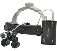 MGXYMPC Lupas binoculares quirúrgicas dentales, lupas dentales de 3.5 con luz, Lupa con Diadema de Cuero y luz LED Frontal, lupas binoculares quirúrgicas médicas con Diadema Ajustable.