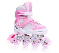 MGYZM Patines en línea para niños, patines en línea ajustables para niños, adultos, niñas y niños, patines en línea, patines en línea para interiores y exteriores, Sakura rosa (L)