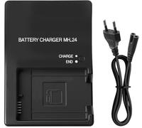 MH-24 Cargador de Batería EN-EL14 / EN-EL14A (0,6 m) para Cámaras Nikon D3100 D3200 D3300 D3400 D3500 D5100 D5200 D5300 D5500 D5600 P7000 P7100 P7700 P7800 - Cargador Rápido 8,4 V 0,9 A con Cable de A