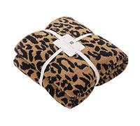 MH MYLUNE HOME Manta de Microfibra ultrasuave de Leopardo (50 x 60 Pulgadas), Manta de Microfibra de Felpa cálida y Reversible, con patrón de Leopardo para sofá, Cama, sofá, Color marrón, 50 x 60
