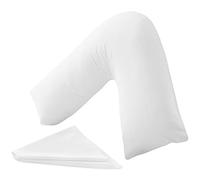 MH Traders Almohada en V de apoyo firme con funda de almohada. Almohada ortopédica para cuello, espalda y hombros, almohada de maternidad y embarazo, almohada V con relleno de microfibra y lavable a