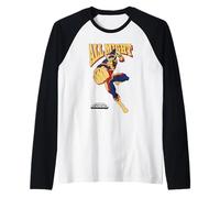 MHA All Might Vintage 90's Action Pose Superhero Anime Camiseta Manga Raglan