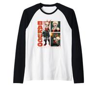 MHA Bakugo Character Poses and Panels Action Anime Series Camiseta Manga Raglan
