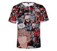 MHA Camiseta Midoriya Izuku/Bakugo Katsuki Colorido Impreso Camiseta Anime Verano Manga Corta Casual Camiseta Deportiva para Hombres Mujeres, Tipo 2, XXS