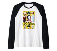 MHA Deku Bakugo Todoroki Framed Portraits Colorful Anime Camiseta Manga Raglan