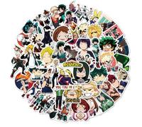 MHA Merch - Calcomanías de anime MHA Midoriya Izuku/Todoroki Shouto/Uraraka Ochako, calcomanías para laptop, botella de agua, monopatín, maleta, bicicleta, calcomanías estéticas de vinilo impermeable
