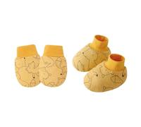 MHADBKH 1 juego de guantes y calcetines antiarañazos para niños y niñas, cómodos guantes y botines de algodón para el hogar, viajes, protección de la piel del bebé, b, Talla única