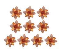 MHADBKH 10 colgantes de flores artificiales grandes de 11 cm para árbol de Navidad, decoración de fiesta, flores de Pascua artificiales