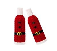 MHADBKH 2 protectores de botellas de vino de punto con patrón de rayas de Navidad para el hogar y fiestas, Cinturón rojo, Mass Beauty