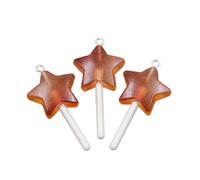 MHADBKH 3 colgantes redondos únicos con forma de corazón y estrella con revestimiento de materiales de resina resistentes para uso diario casual, Love, Resina, No es una piedra preciosa