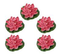 MHADBKH 5 flores artificiales flotantes de espuma grandes realistas para estanque, jardín, acuarios, decoración de lirios flotantes