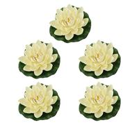 MHADBKH 5 flores artificiales flotantes de espuma grandes realistas para estanque, jardín, acuarios, decoración de lirios flotantes