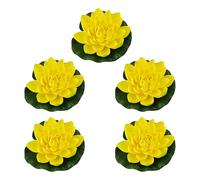 MHADBKH 5 flores artificiales flotantes de espuma grandes realistas para estanque, jardín, acuarios, decoración de lirios flotantes
