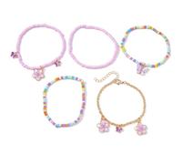 MHADBKH 5 pulseras de cuentas ajustables, coloridas pulseras de cuentas de moda, para fiesta, joyería de muñeca, textura de cuentas, adecuada para mujer, Mi Zhu, No es una piedra preciosa