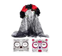 MHADBKH Accesorios para disfraz del Día de los Muertos, disfraz de Dias Des Los Muerto, disfraz de Halloween, cosplay, accesorios de calavera de azúcar