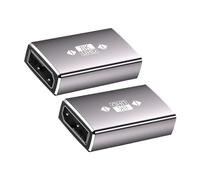 MHADBKH Acoplador de extensión DisplayPort 8K UHD adaptador de metal con dos puertos para enrutamiento de configuración de escritorio, conexión de cable de monitor