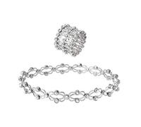 MHADBKH Anillos telescópicos creativos retráctiles 2 en 1 ajustables para mujer, White K, como se describe, como se describe