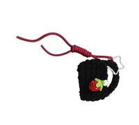 MHADBKH Bolsas de ganchillo hechas a mano para auriculares, llavero, funda para llaves, llavero para adultos jóvenes y amantes de la música, Cuerda/poliéster/aleación de zinc, No es una piedra