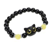 MHADBKH Bonita pulsera de cuentas de resina, cómoda cadena de mano de gato, ideal para la vida cotidiana y citas, Resina, No es una piedra preciosa