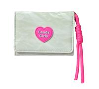 MHADBKH Cartera estética con diseño de corazón, colores vibrantes y prácticos compartimentos de organización para mujeres y niñas, cartera moderna en forma de corazón, verde claro