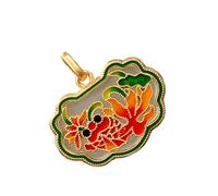 MHADBKH Colgante chapado en plata y oro, accesorio hecho a mano, estilo chino, buena joyería para mujeres y niñas, Carp Sing, Plata de ley 925 y chapado en oro, No es una piedra preciosa