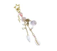 MHADBKH Colgante de cadena de concha de mariscos y medusas para teléfono y cámara, accesorio elegante para mujer, Aleación acrílica, No es una piedra preciosa