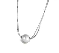 MHADBKH Colgante de perlas de fe, elegante collar de perlas, accesorio de joyería portátil para uso casual de moda y uso diario, Single layer model, Cadena de acero de titanio + perla de imitación, No