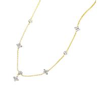 MHADBKH Collar brillante con colgante de planta de cuatro hojas, joyería para el cuello para pareja joven o amigo cercano, Cobre, No es una piedra preciosa