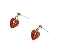 MHADBKH Collar con colgante de corazón y cruces que simboliza el amor y la fe para mujeres y entusiastas de la moda, uso casual, earrings, Metal, No es una piedra preciosa