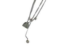 MHADBKH Collar de acero inoxidable con colgante de bolsa pequeña, ideal para parejas jóvenes o amigos cercanos, Eye Stone, acero de titanio, No es una piedra preciosa