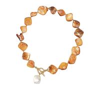 MHADBKH Collar de cadena irregular bohemio para mujer con estrellas de mar y colgante de caracola, portátil para vocación, joyería de playa, Metal, No es una piedra preciosa
