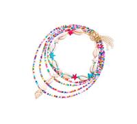 MHADBKH Collar de concha hecho a mano para mujer, ajustable, multicapa, joyería de playa natural, joyería de moda, Blue five piece set, Mi Zhu, No es una piedra preciosa