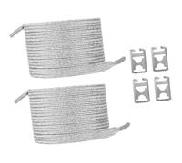 MHADBKH Cordones elásticos ajustables con purpurina que no se atan con cuerda de metal para zapatos deportivos para adultos, ancianos, niños, cordones rápidos, Silver, Talla única