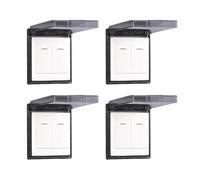 MHADBKH Cubierta hermética para interruptor eléctrico, carcasa transparente, montaje en pared sin problemas, para baño, cocina, a prueba de impactos, protectores delgados de toma de corriente