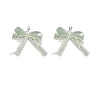 MHADBKH Elegante clip desmontable para zapatos, ABS con perlas y lazo, decoración para calzado de mujer, El lazo está hecho de limpieza y la perla está hecha de ABS, No es una piedra preciosa