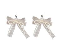 MHADBKH Elegante clip desmontable para zapatos, ABS con perlas y lazo, decoración para calzado de mujer, El lazo está hecho de limpieza y la perla está hecha de ABS, No es una piedra preciosa