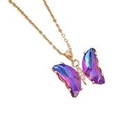 MHADBKH Elegante collar con colgante de mariposa que simboliza gracias y encanto para mujeres de moda en uso diario o fiestas, aleación, No es una piedra preciosa