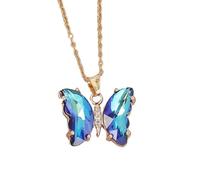 MHADBKH Elegante collar con colgante de mariposa que simboliza gracias y encanto para mujeres de moda en uso diario o fiestas, Metal, No es una piedra preciosa