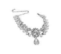 MHADBKH Elegante collar floral de gotas de agua de inspiración francesa con diamantes de imitación de cristal brillante, cadena ajustable para el cuello para mujer, Diamondin water, otros, No es una