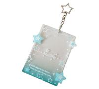 MHADBKH Elegante llavero con diseño de estrella para fanáticos, organizador portátil de tarjetas de fotos con diseños acrílicos resistentes, Acrílico, No es una piedra preciosa